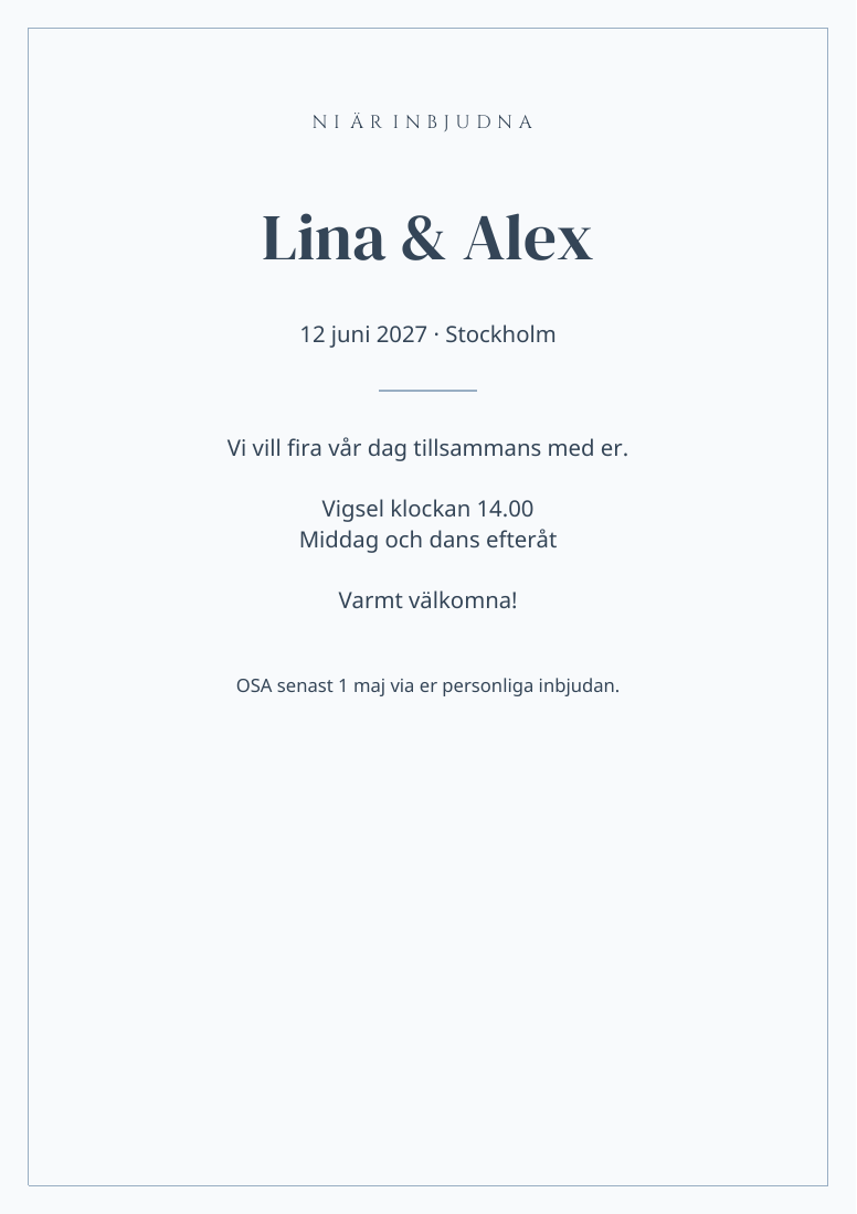 Exempel på inbjudningskort