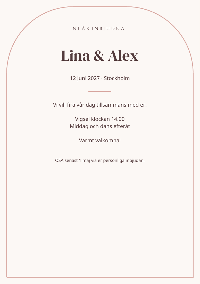 Exempel på inbjudningskort
